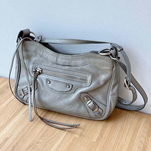 Balenciaga Silver Hip Leather Crossbody Bag - Picture 1 of 7